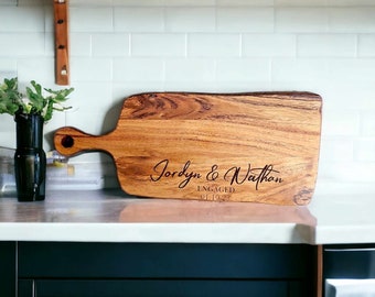 Personalized Engraved Cheeseboard | Acacia wood charcuterie board |  Wedding Gift | Engagement Gift| Custom Engraved Cheese Board