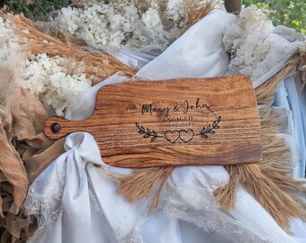 Personalized Engraved Cheeseboard | Acacia wood charcuterie board |  Wedding Gift | Engagement Gift| Custom Engraved Cheese Board