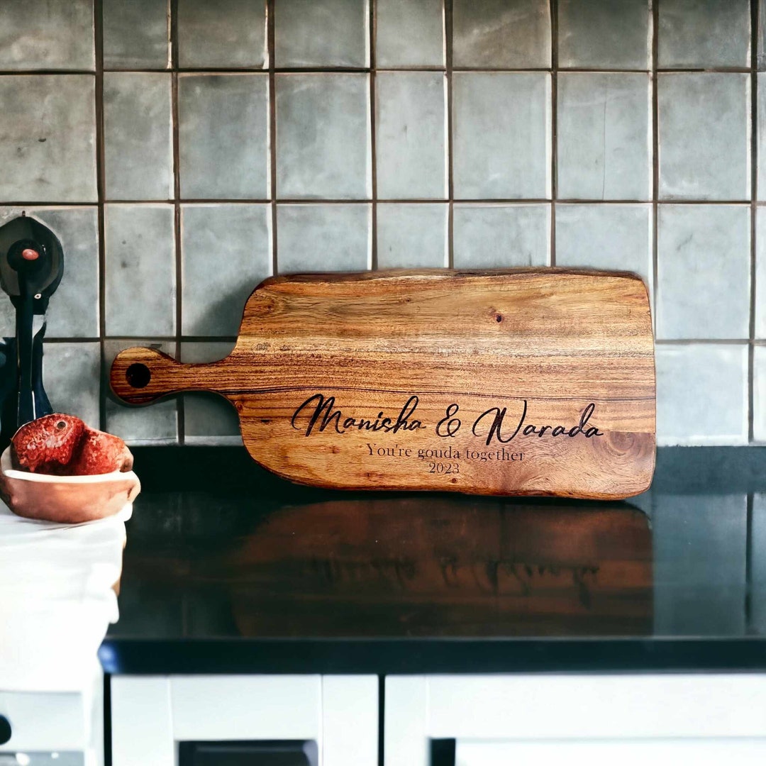 Personalized Engraved Cheeseboard Acacia Wood Charcuterie Board Wedding ...