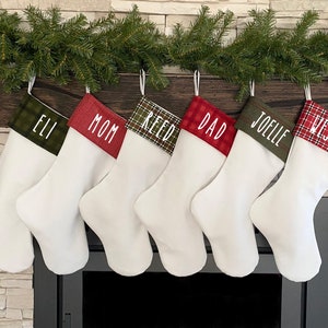 Holiday Stockings. Personalized Christmas Stocking. Farmhouse Stocking. Stockings Christmas. Custom.  Embroidered.