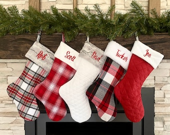 Holiday Stockings. Personalized Christmas Stocking. Farmhouse Stocking. Stockings Christmas. Custom.  Embroidered.