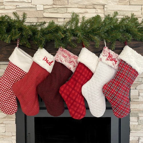 Holiday Stockings. Personalized Christmas Stocking. Farmhouse - Etsy