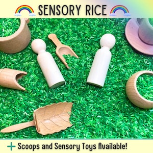 Sensory Rice for Toddlers Montessori Toy Green Rice Sensory Bin Filler Handmade, Non-Toxic, All-Natural Preschool Activity