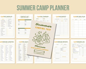 Camping Planner Printable Bundle, Summer Trip Organizer (PDF)