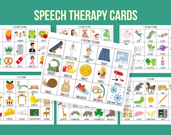 Tarjetas de articulación del habla Tarjetas flash imprimibles de aprendizaje para niños Juego de terapia del habla Herramienta de enseñanza descargable instantánea para niños pequeños