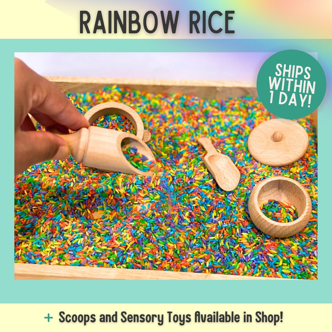 Sensory Toy for Toddlers and Kids Rainbow Rice Montessori Preschool ...