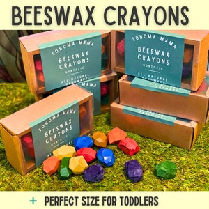 Crystal Beeswax Crayons for Kids, Natural Art Coloring Set