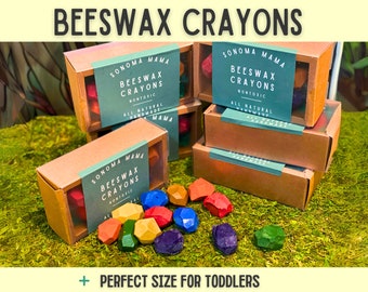 Crystal Beeswax Crayons for Kids, Natural Art Coloring Set