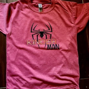 Kinder-man, Kindergarten shirt, back to school shirt, boys kinder shirt, spiderman inspired back to school