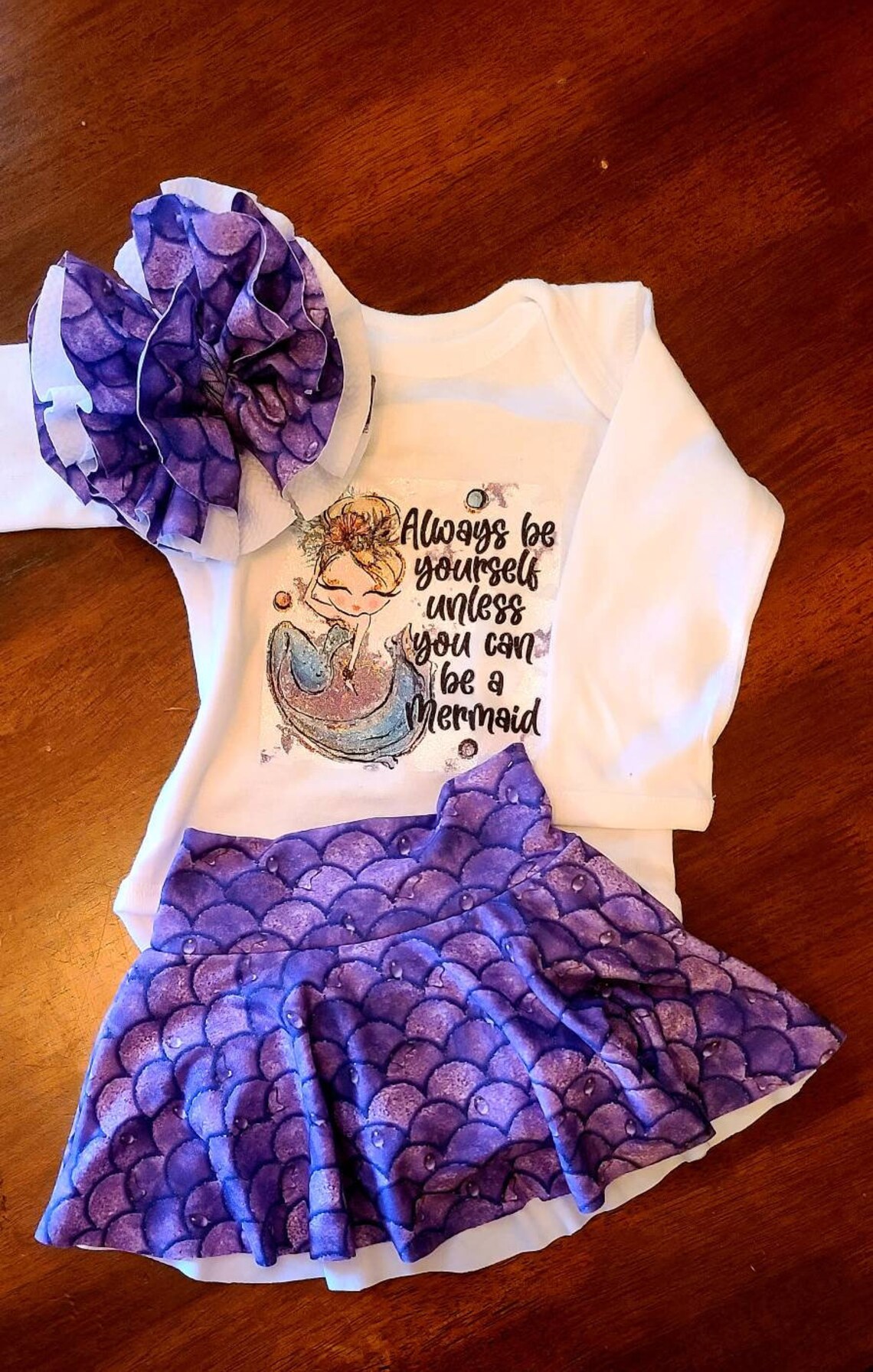Mermaid Outfit Be a Mermaid Bummie Twirl Set Baby Girl - Etsy