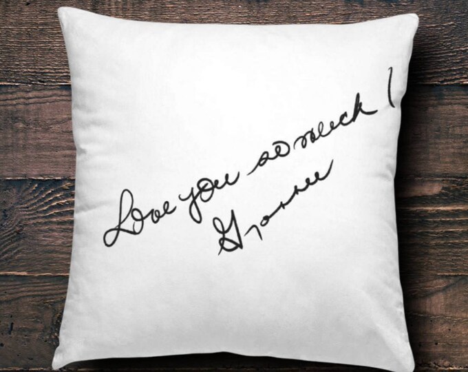 Personalized Handwritten Throw Pillow, Letter on Pillows, Personalized