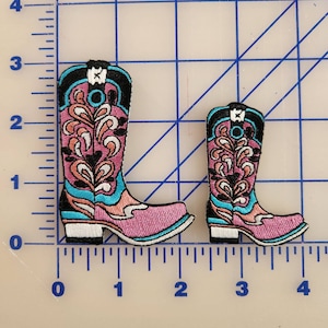  PatchStop Cowboy Boot Brown Iron On Patches for Clothing Jeans  - 2.75x3.25in Small DIY Sew On Patch for Jackets Bags - Embroidered  Decorative Western Patches