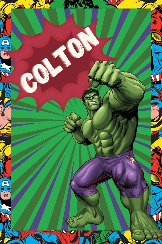 Hulk blanket Personalized Marvel Blanket Marvel Name Blanket Hulk Spiderman Captain America Wolverine Comic Name Blanket