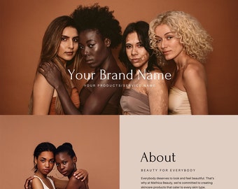 DIY Website Banner Templates, Editable Website Canva, Beauty Online Shopify Templates Shop Design Templates, Minimalist Website
