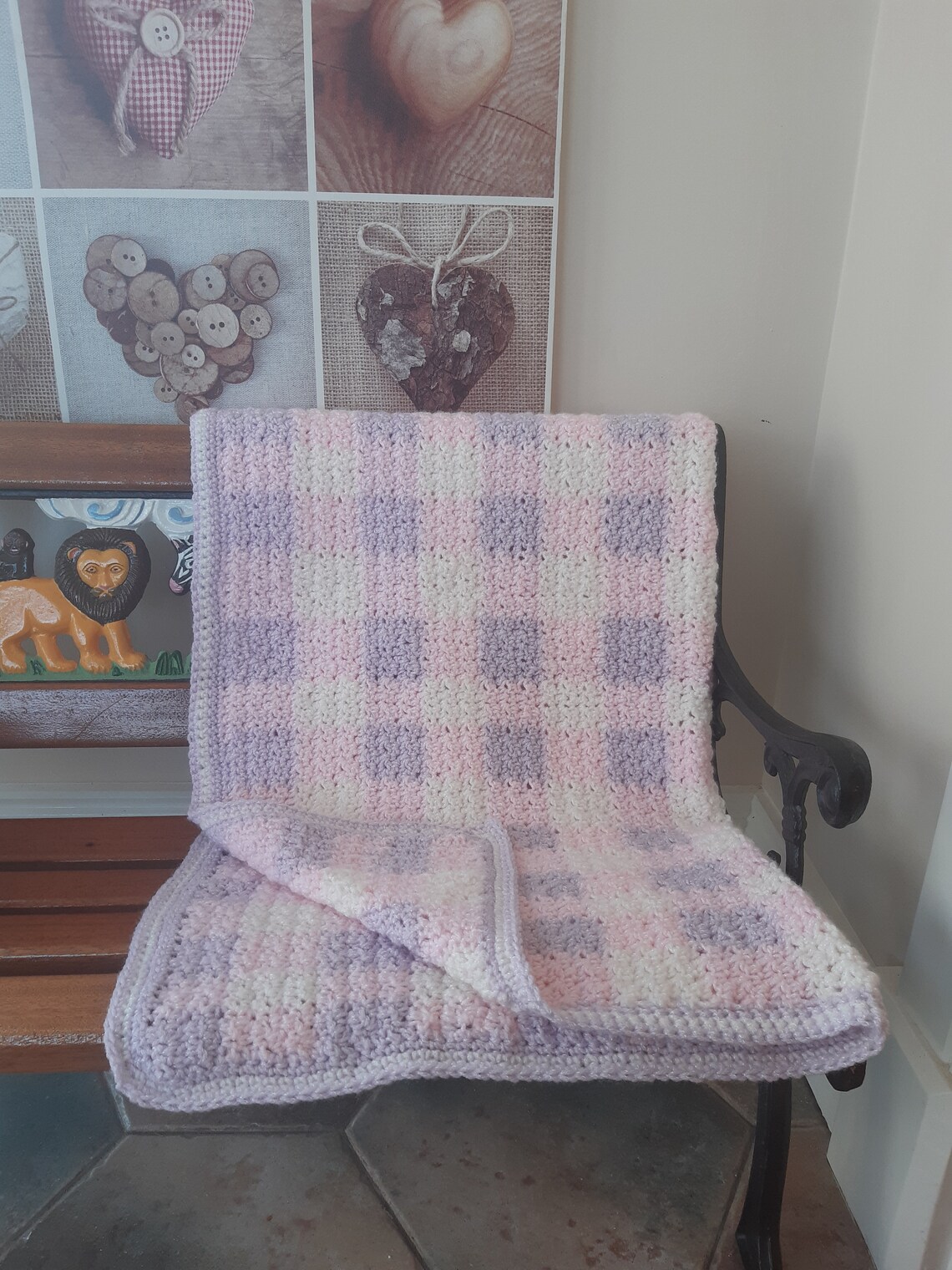 Pink and Purple Baby Blanket Etsy UK