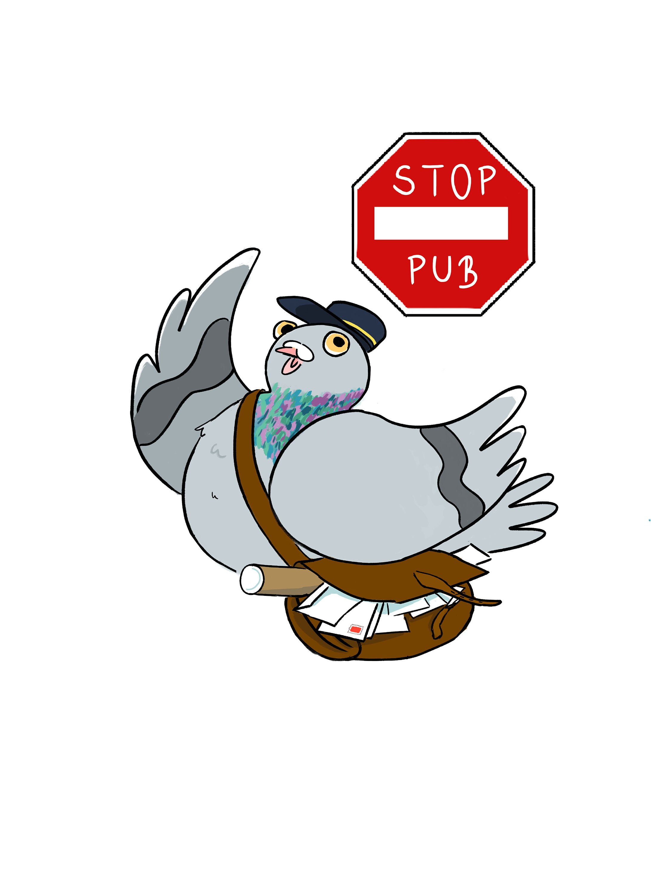 Sticker Pigeon stop Pub Etsy