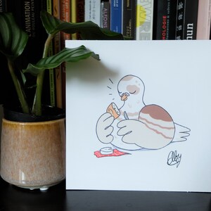 Carte Postale Pigeon fan de camembert