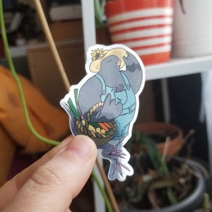 Autocollant réfléchissant Pigeon jardinier, reflective sticker garden pigeon