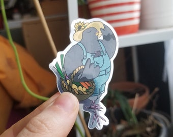 Autocollant réfléchissant Pigeon jardinier, reflective sticker garden pigeon