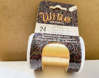 Alambre, Beadsmith calibre 24, alambre dorado resistente al deslustre, alambre dorado, alambre para manualidades