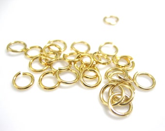 Jump rings, O rings, 16k gold plated, basic findings, jewelry supplies, 10g (about 500p 2.5mm, 320pc  3mm, & 150pc 4mm), B-052