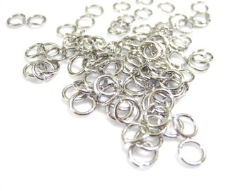 Jump rings, O rings, rhodium  plated, basic findings, jewelry supplies, 10g (about 500p 2.5mm, 320pc  3mm, & 150pc 4mm), B-053