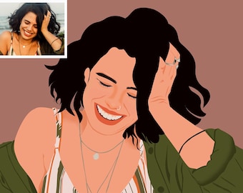 Cartoon Portrait from Photo, Digital illustration, Customized Birthday Anniversary Gift, Couple Family Portrait, Drawing of Friends