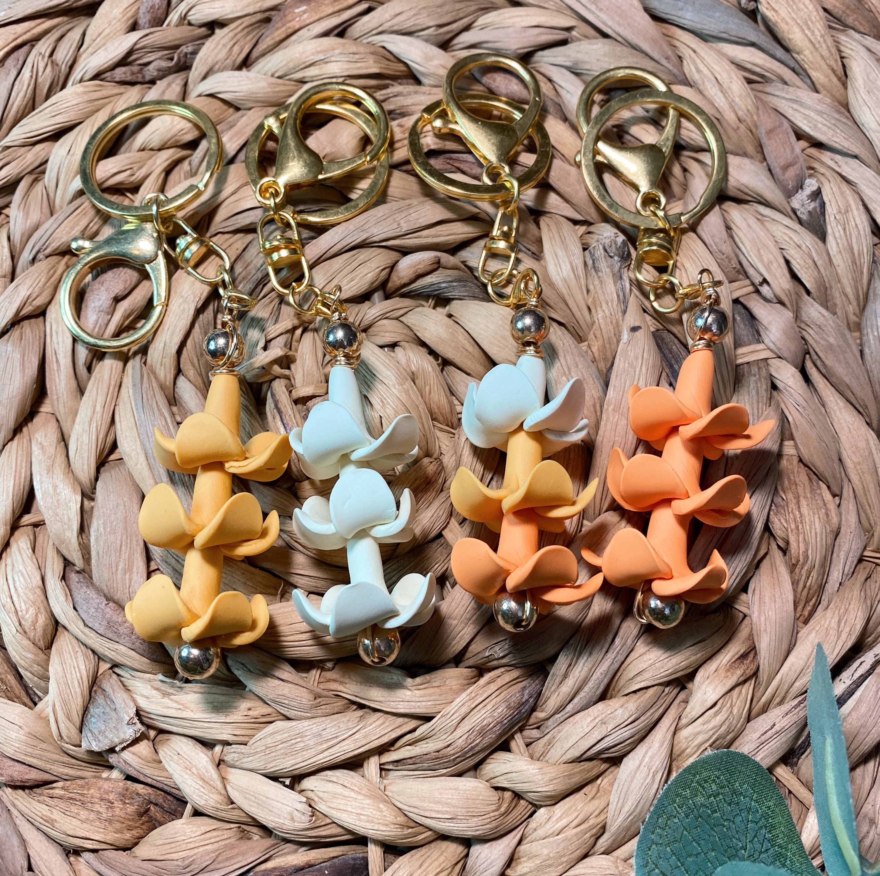Handmade Puakenikeni Keychain: Polymer Clay Flower Accessory - Etsy