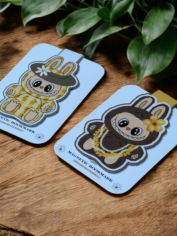 Hawaiian Labubu Magnetic Bookmarks