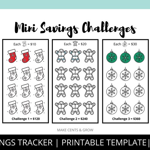 Money Savings Challenge Printable Savings Tracker Printable Etsy