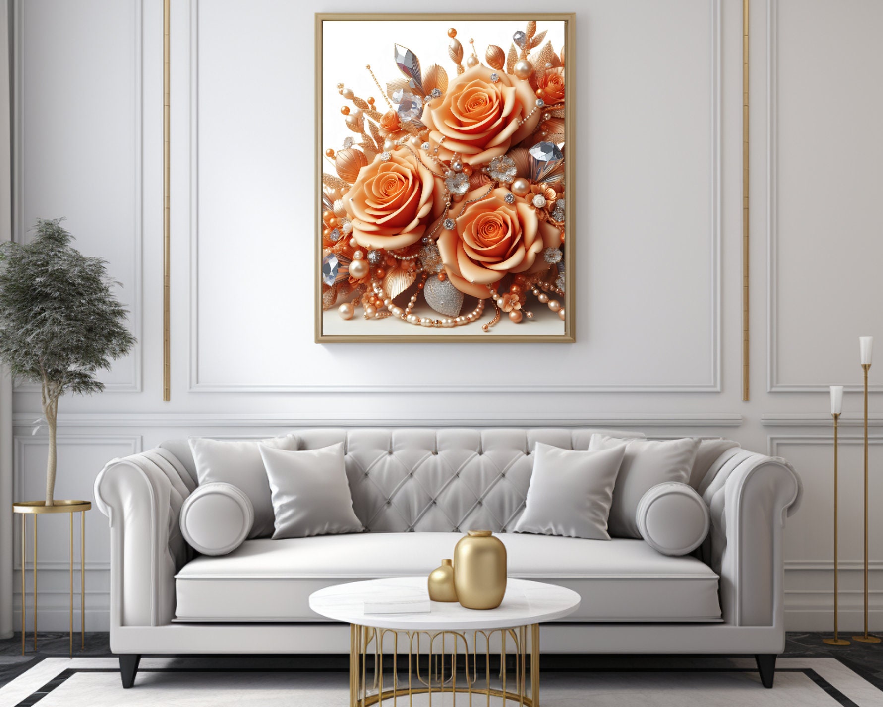 3D Orange Roses Png - Etsy