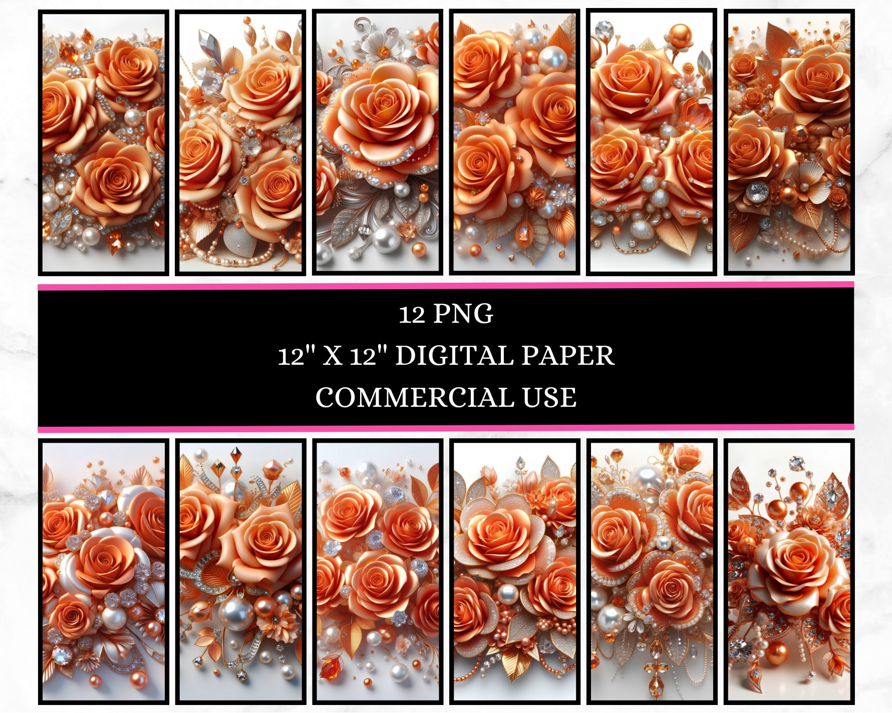 3D Orange Roses Png - Etsy