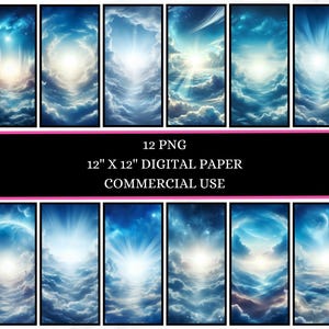 Blue and White Clouds carta commemorativa digitale per funerali e commemorazioni