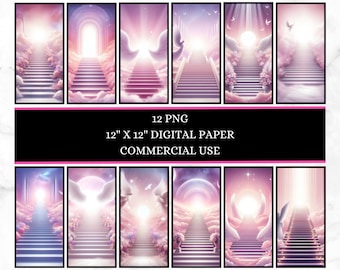 Pink purple and white funeral and remembrance memorial digital paper
