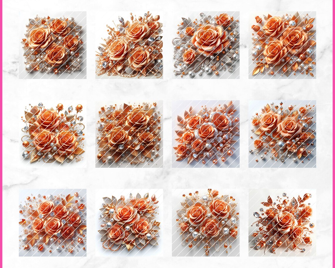 3D Orange Roses Png - Etsy