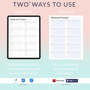 Digital Password Tracker for Goodnotes, Password Log, Planner Templates ...