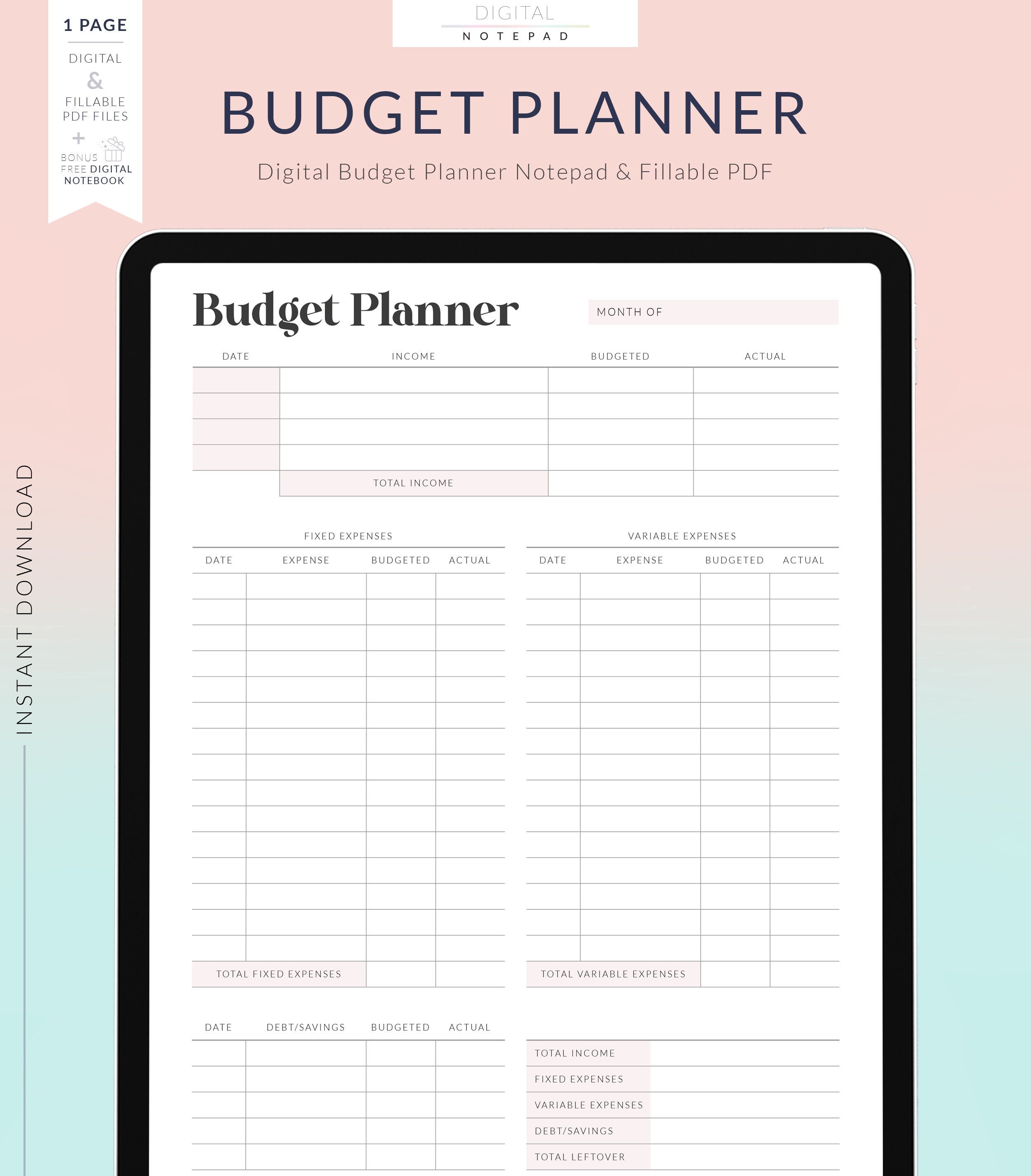 Planificateur de budget - Planificateur de Budget , pochettes d