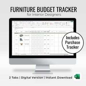 Furniture Cost Tracker For Refurbishment Projects & Interior Design | Furniture Budget Planner | Excel Budget Template | Purchase Tracker
