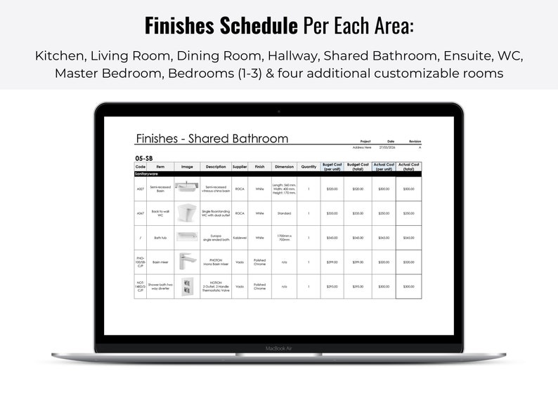 Interior Design Project Pack | All-in-one Template: Finishes ...