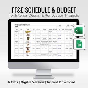 Furniture and Finishes Schedule + Budget For Interior Design & Renovation Projects | Interior Design Budget Planner | Home Renovation Tools