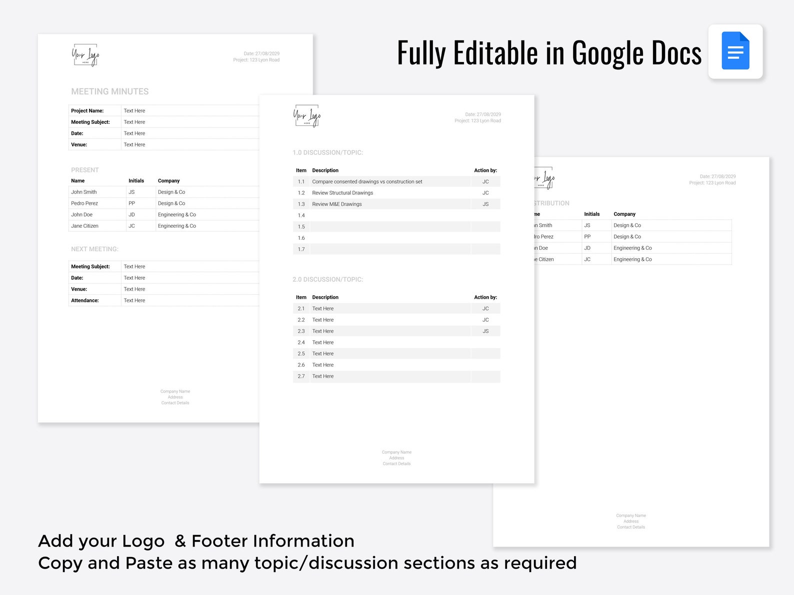 Meeting Notes Template | Meeting Minutes | Editable & Customizable in ...