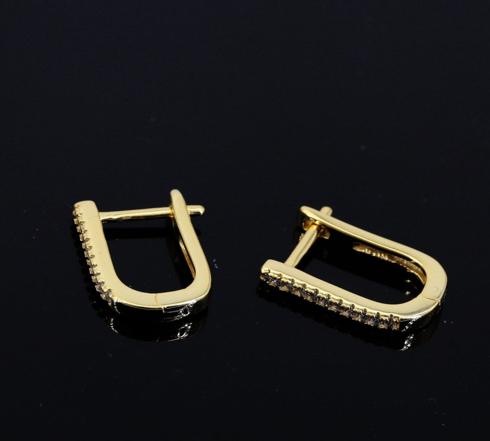 Straight Post Huggie Earrings Straight Post Hoops Small Hoop Earrings