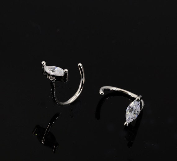 Orecchini A Cerchio Huggie In Argento Sterling 925 Con Zirconi 5A - 20 Mm, Ipoallergenici, Regalo Donna Natale, Colori Disponibili