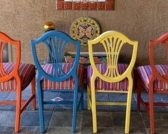 Boho Eclectic Fiesta Dining Chairs (set of four)