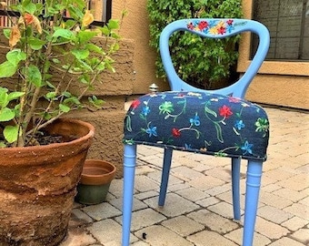 Boho Eclectic Embroidered Vanity Chair