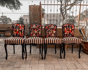 Boho Eclectic 4 Dining Chair set