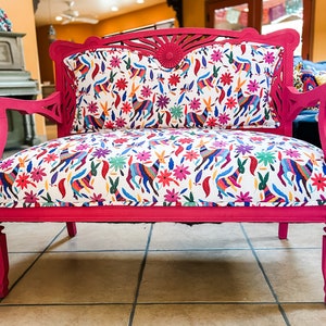 Settee - Boho Colorful Mexican Otomi