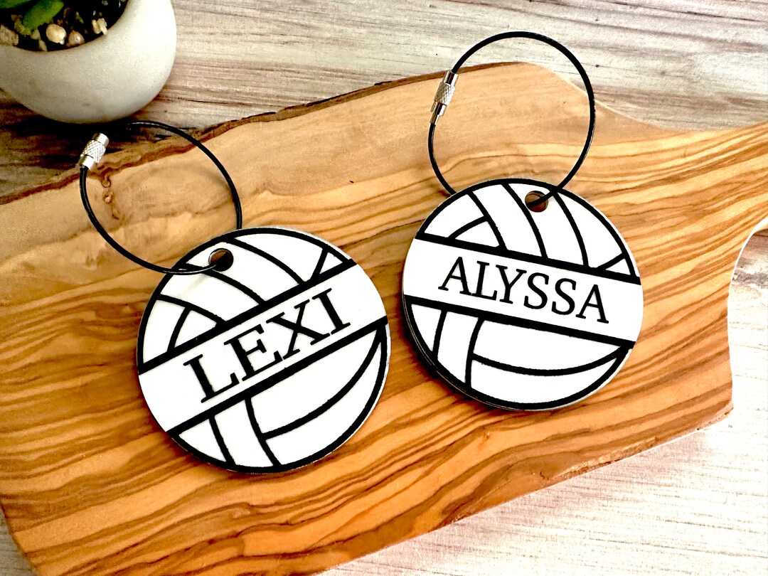 Volleyball Bag Tag Volleyball ID Tag for Bag Sports Name Etsy