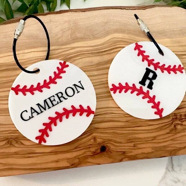 Baseball Bag Tag Etsy