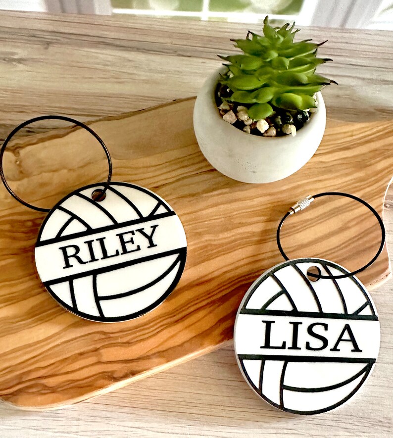Volleyball Bag Tag Volleyball ID Tag for Bag Sports Name Etsy